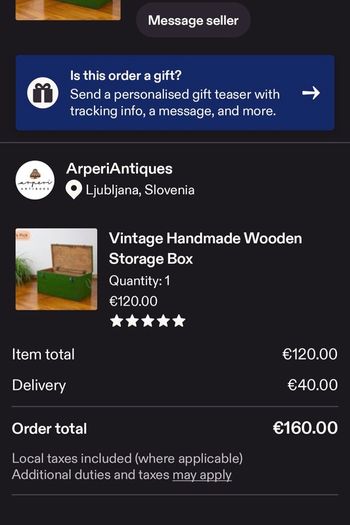 Vintage handmade wooden storage  box