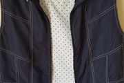 Navy Gilet/ White Stitching Size 14 Pockets and Zip
