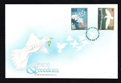 1995 Isle of Man Europa: Peace & Freedom Commemorative Stamps First Day Cover (FDC)