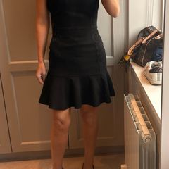 Sandro black and lace mini dress