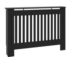 Radiator Cover Black 112x19x81.5cm