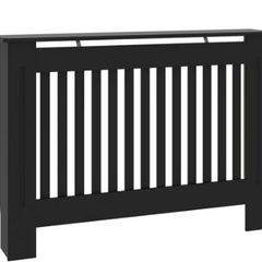 Radiator Cover Black 112x19x81.5cm