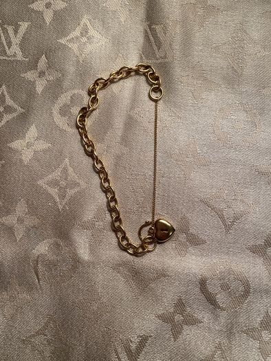 Italian Yellow Gold Bracelet 375 with heart lock