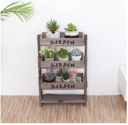BRAND NEW 3 Tier Wooden Garden Plant Stand Vintage Folding Display Shelf for Indoor Outdoor Yard