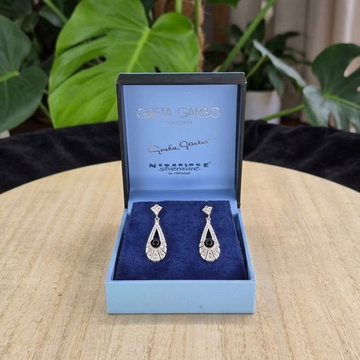 Newbridge Silverware Greta Garbo Collection Drop Earrings Boxed