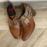 Rieker Antistress Brown & Snakeskin Lace-Up Heeled Oxfords Size 41 Image 2