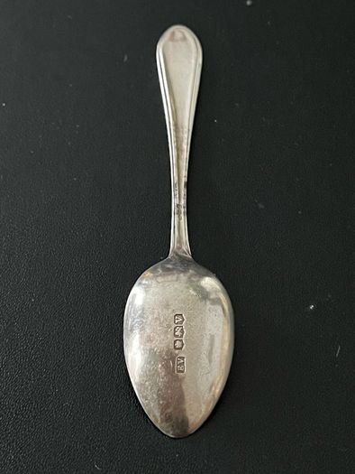 Vintage 1938 Sterling Silver Art Deco Coffee Spoon Viners