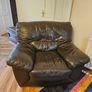 Stunning  Black Leather Sofa Set + 2 Matching Armchairs (Smoke & Pet Free) Image 5