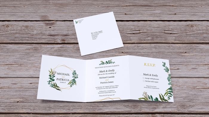 Geometric-Leaf Wedding Invites
