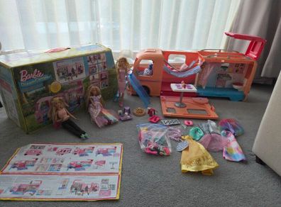 Barbie Dream Camper Van with dolls and accessories!!!