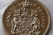 1969 Vintage Canadian Half Dollar Brilliant UNC