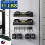 Magnetic Spice Rack for Refrigerator, 3 Pack Magnetic Shelf, Fridge Organizer Shelves for Kitchen Organization and Storage, Moveable Space Saver Seasoning Racks with 8 Hooks Image 2