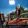 Large retro car picture in frame Image 2