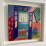 Framed Original contemporary Painting  Mattisse style Poolbeg Chimneys Dublin Original Gift Image 8