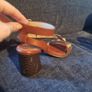 River Island - Heeled Sandals (wide fit) Brown and Gold / size 5 Image 5