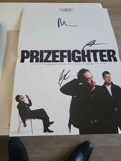 Mumford & Sons Prizefighter icarus amber vinyl with signed poster