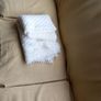Off White Handmade Shawl/Throw Blanket 44" x 48" Unused Image 4