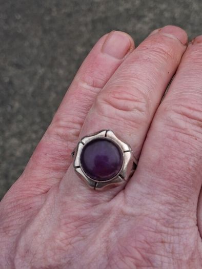 Vintage Amethyst Sterling Silver Ring(7.2g)