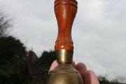 Vintage Brass Bell With Wooden Handle
