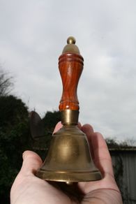 Vintage Brass Bell With Wooden Handle