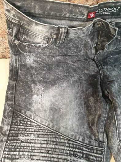 Mens southpole biker style jeans Size w 34 L 30 Black stonewash