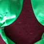 Fancy bright green satin dress with crystals Image 8
