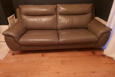 Leather sofa.