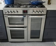 BELLING Cookcentre 90DF Dual Fuel Range Cooker - Stainless Steel & Chrome