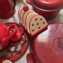 A bundle of Red Cooking Utensils- Pots, Pans . Cast Iron, Ceramic, Enamel etc Image 8