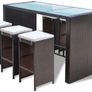 13-Piece Poly Rattan Bar Set Table and 6 Bar Stools Garden Furniture Brown / Black Image 6