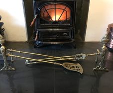 Antique Brass Fireplace Companion Set