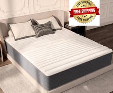 12 Inch King Size Mattress Medium Firm, OEKO-TEX Certified Hybrid King Bed Mattresses, 7-Zone Memory Foam Mattress with Pocket Sprung for Body Support & Pressure Relief - 150x200x30cm