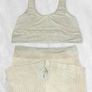 SKIMS Kim Kardashian Seamless Rib Aqua Green Lounge Set Bralette + Boxer Shorts Size S/M Image 3