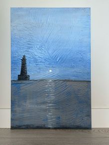 Lighthouse seascape painting