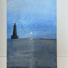 Lighthouse seascape painting