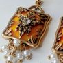 Elegant Gold & Yellow Period Ornate Style Earrings Image 2