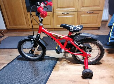 Kids bike, small boys bike with stabilisers. Pirates bike