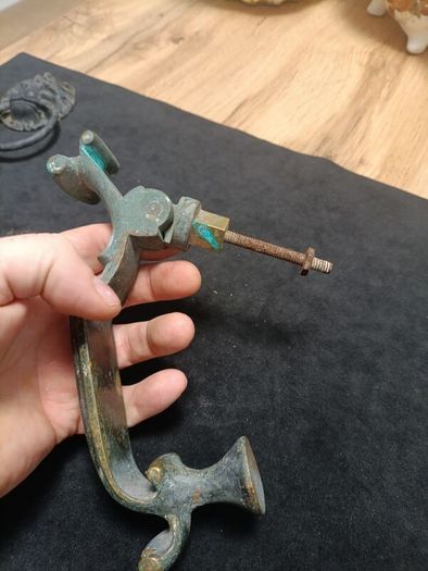 Heavy Vintage Brass Scrolling Door Knocker Great Patina