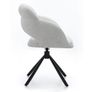 Kornelia Beige Chenille Swivel Chair  Black Metal, Built-in Arms Image 6