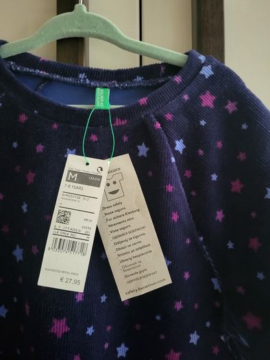 United Colors of Benetton Girl Dress Short Sleeve 7-8 yrs old