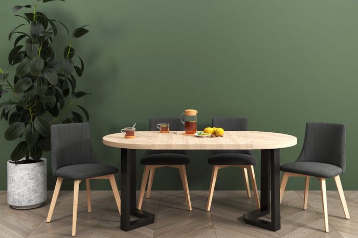 FLEXI 170 Extendable Round Dining Table Laminated or Veener Top 100-170cm