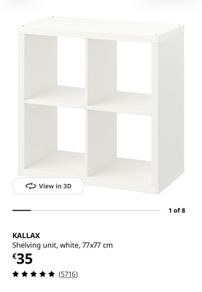 IKEA Kallax shelving unit - white - 77x77 cm