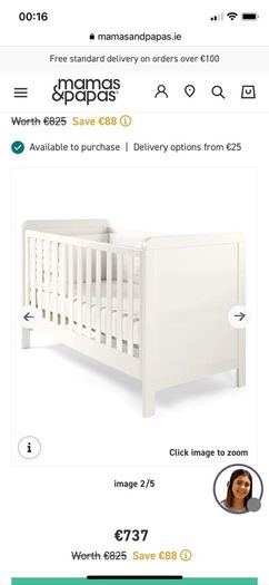 Heaton Cot Bed  and premium dual core cod-bed mattress