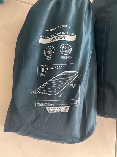 2 Air bed Comfort. 1 single 1 double.