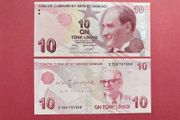 Turkey  10 Lira 2009  Pick  223a.   ( Uncirculated )
