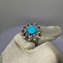 Sleeping Beauty Turquoise, White Zircon Multi-Tourmaline Cosmo Ring Image 10