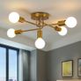 NEW SALE | Modern Sputnik Chandelier Ceiling Light, 5 Lights Golden Semi Flush Mount Ceiling Lights, Adjustable Ceiling Light Fitting for Living Room Kitchen Dining Room Farmhouse Hallway Image 5