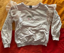 Cute frilly jumper with a bunny, size 116cm (5-6 years)