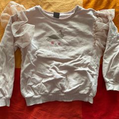 Cute frilly jumper with a bunny, size 116cm (5-6 years)