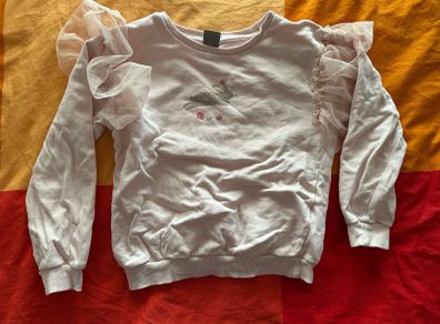 Cute frilly jumper with a bunny, size 116cm (5-6 years)